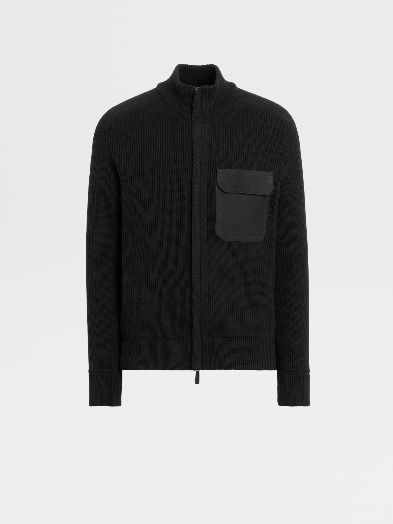 Black Oasi Cashmere Full Zip Sweater